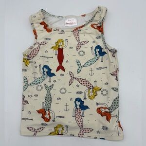 Hanna Andersson Girls Tankini Swim Top White Multicolor Mermaids 130cm- 8